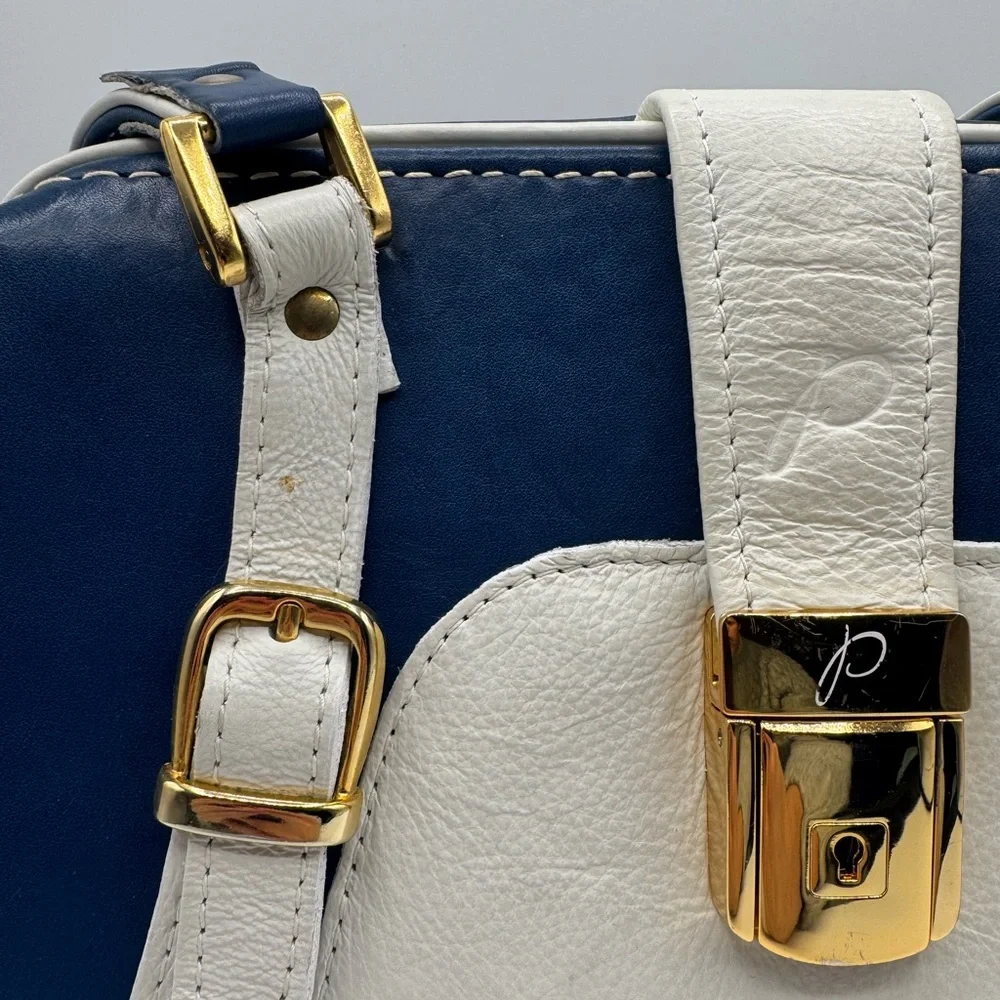 Paolo Navy and Cream Bag with Strap - Picture 2 of 10
